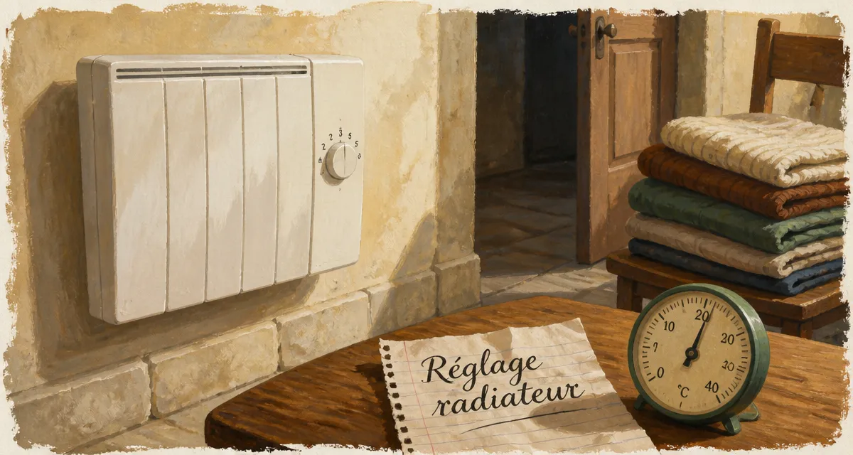 Comment régler un radiateur électrique : molette pour 19°C au salon