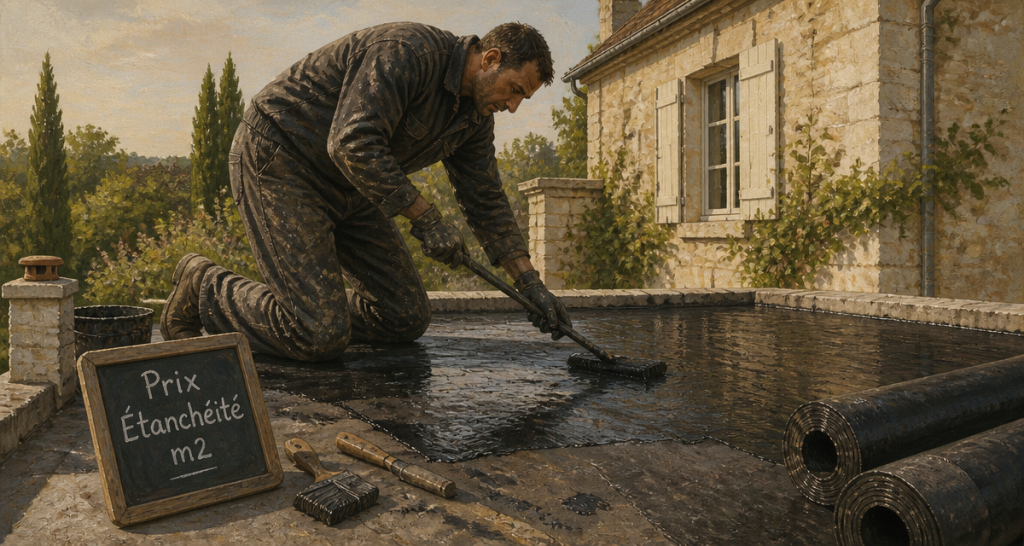 étanchéité toit terrasse prix au m2 artisan membrane bitume