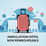 annulation hôtel non remboursable valise barrée devant hôtel