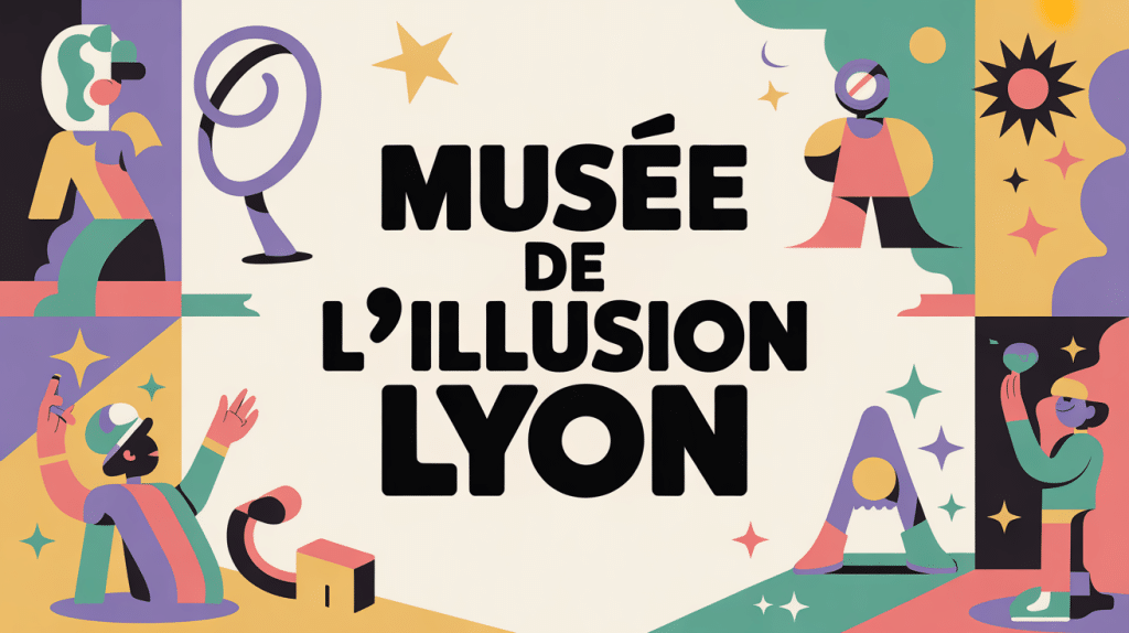 avis sur musée de l'illusion lyon illustration vectorielle colorée