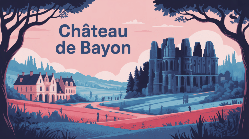 illustration château de bayon village et vestiges lorraine