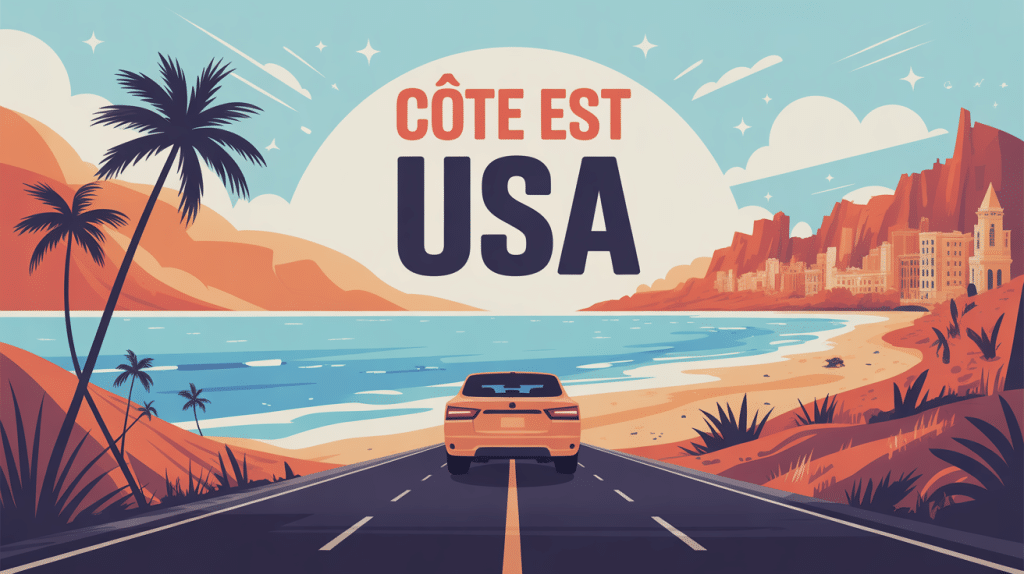 illustration cote est usa itineraire road trip