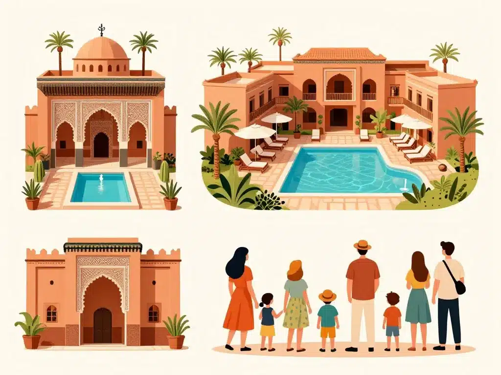 hotel piscine marrakech riad resort famille couple amis