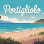 Portigliolo plage sable doré et maquis illustrée