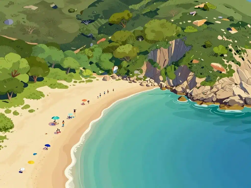 Vue aérienne Portigliolo cadre familial et sauvage