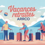 vacances retraites arrco illustration seniors valises