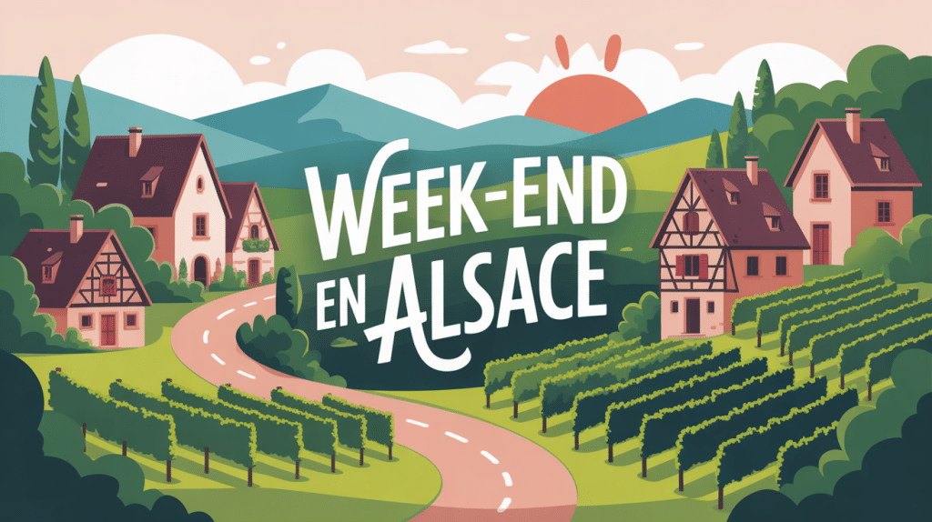 illustration week end en alsace ambiance festive