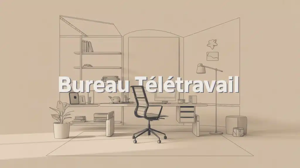 Bureau télétravail compact dans un espace pro à domicile