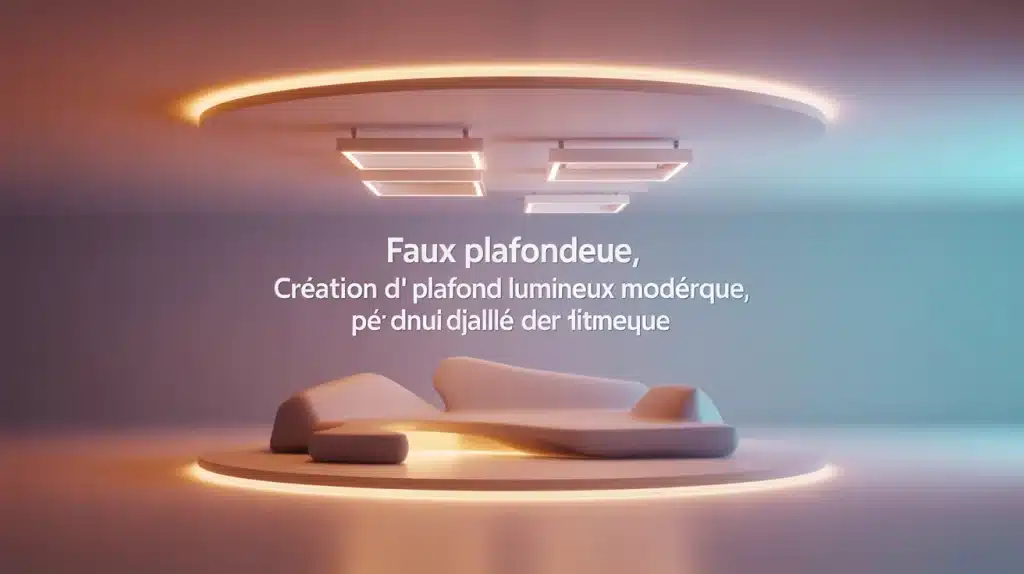 Faux plafond lumineux LED moderne, halo doux