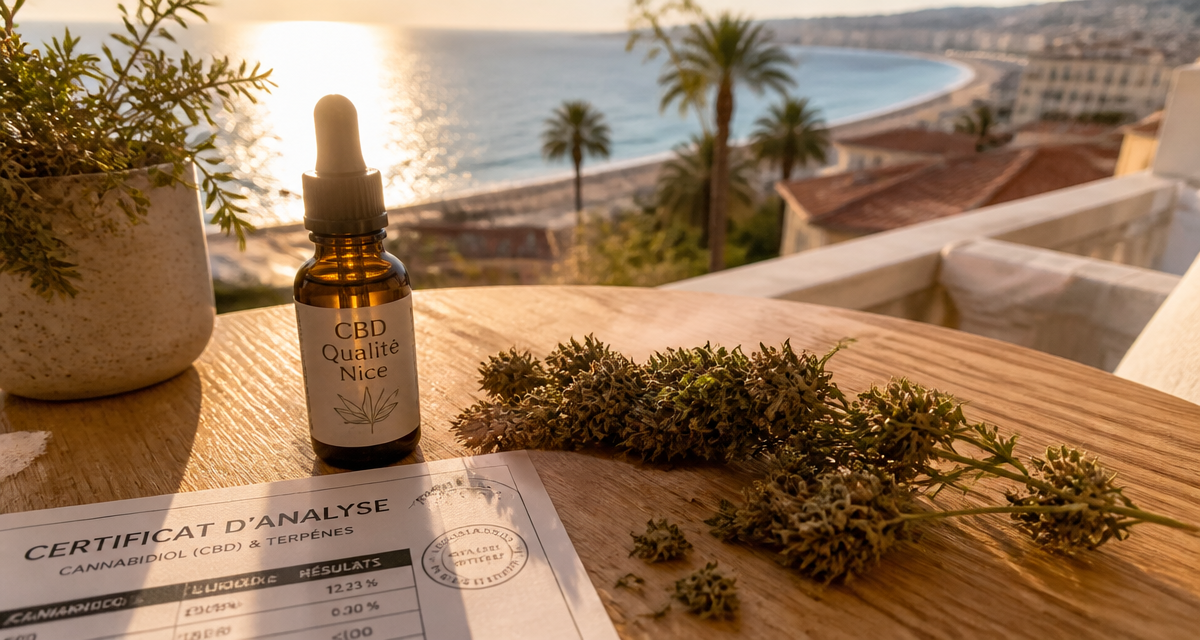 CBD Nice huile et fleurs sur terrasse