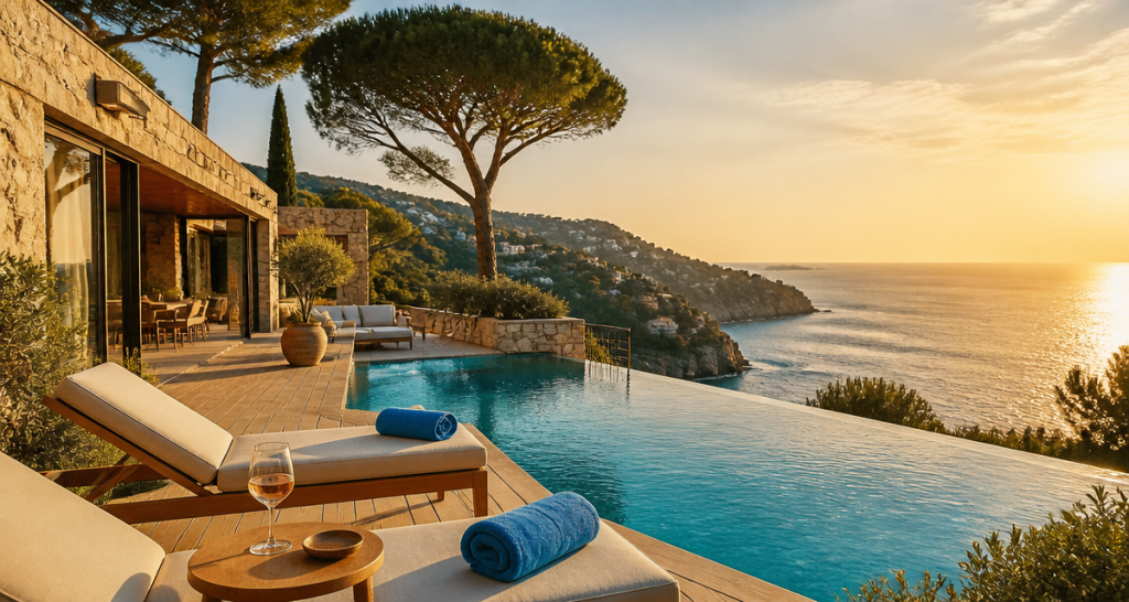 corse location villa bord de mer piscine terrasse