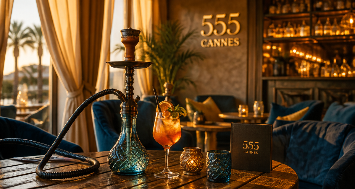intérieur élégant du 555 cannes bar à chicha