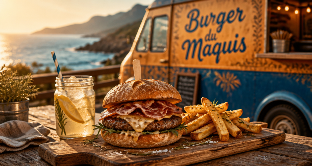 Fast food en Corse burger à la tomme et panzetta