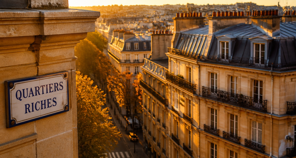 vue paris quartier riche avenue haussmannienne