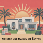 illustration achat maison en egypte soleil palmiers