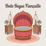 boite bague fiancaille ouverte avec bague sur coussin luxueux