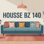 housse pour bz 140 stylisée avec housses colorées dans salon moderne