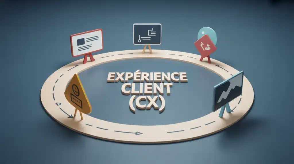 Expérience client (CX) en trois étapes avant, pendant, après achat