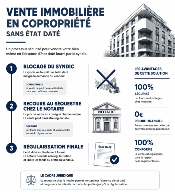 Schéma du processus de vente sans état daté en copropriété