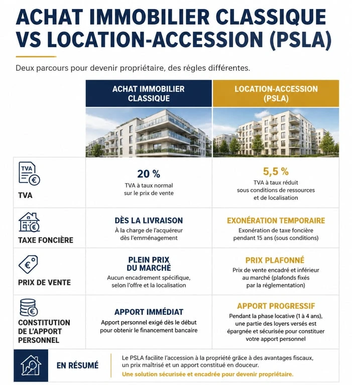Comparatif immobilier : Achat classique vs Location-accession PSLA