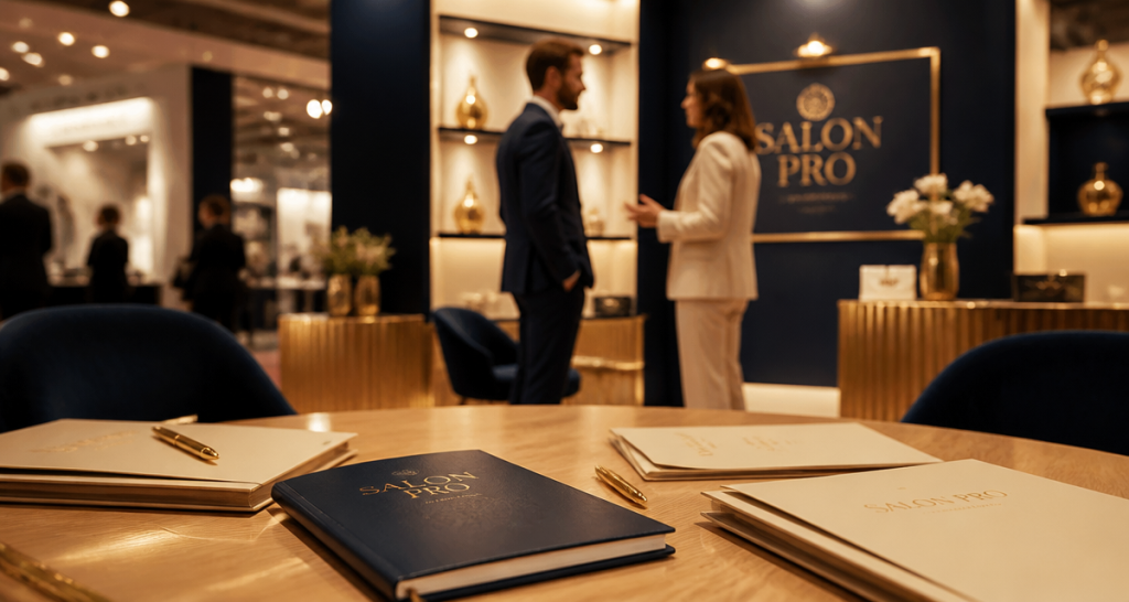 participation salon professionnel table carnet discussion
