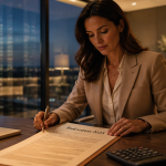 Plafonnement des loyers commerciaux 2025, femme calculant indexation