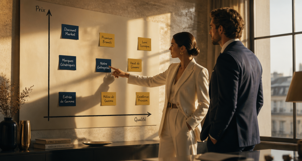 Positionnement d une entreprise sur carte prix qualité