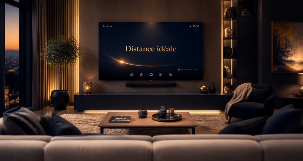quelle distance entre tv et canapé dans un salon