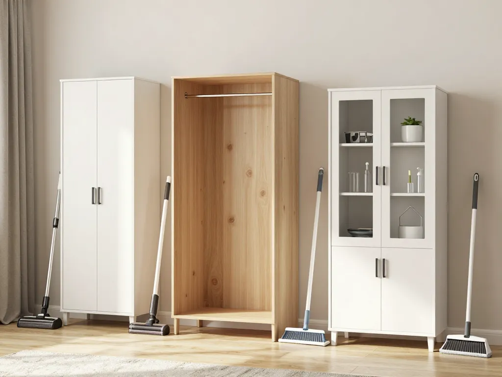 différents meubles range balai et aspirateur modèles et appareils