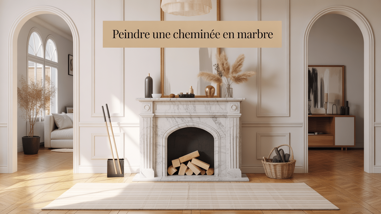 peindre du marbre cheminee illustration moderne