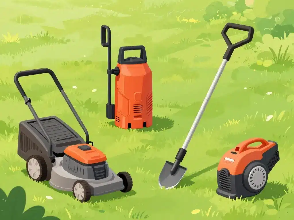 outils sterwins pelouse illustration produits