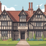 maison style tudor avec colombages et toit pentu