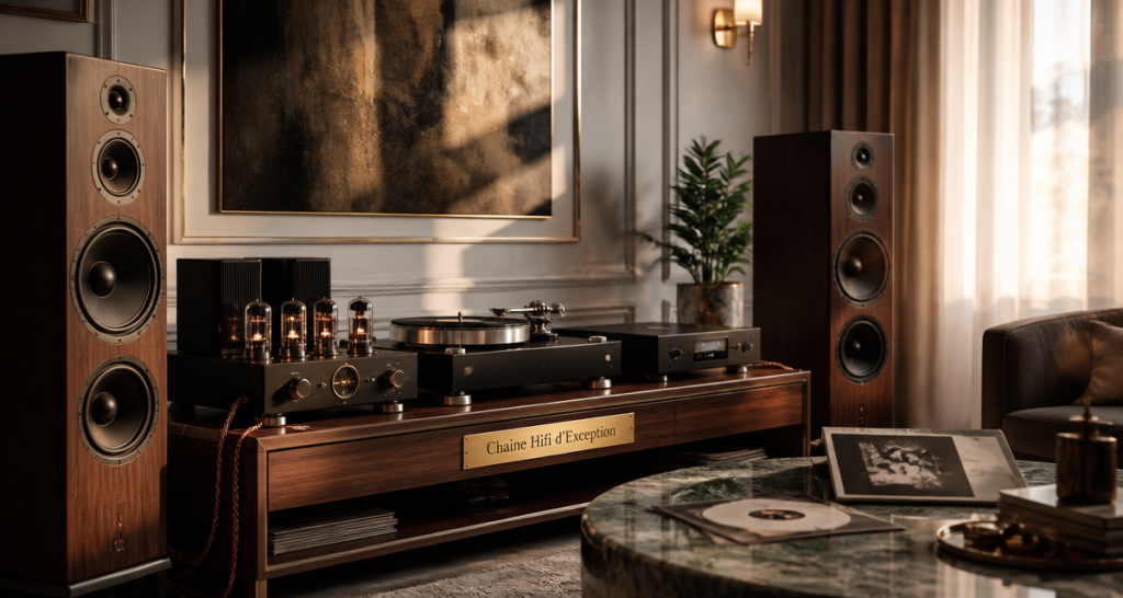 chaine hifi haut de gamme amplificateur vinyle enceintes