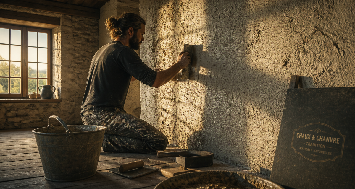 enduit correcteur thermique appliqué sur mur ancien