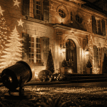 meilleur projecteur facade noel lumière sapins étoiles sur maison
