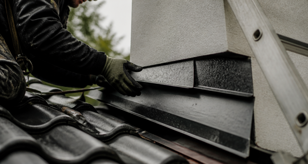 jonction toit mur avec solin zinc