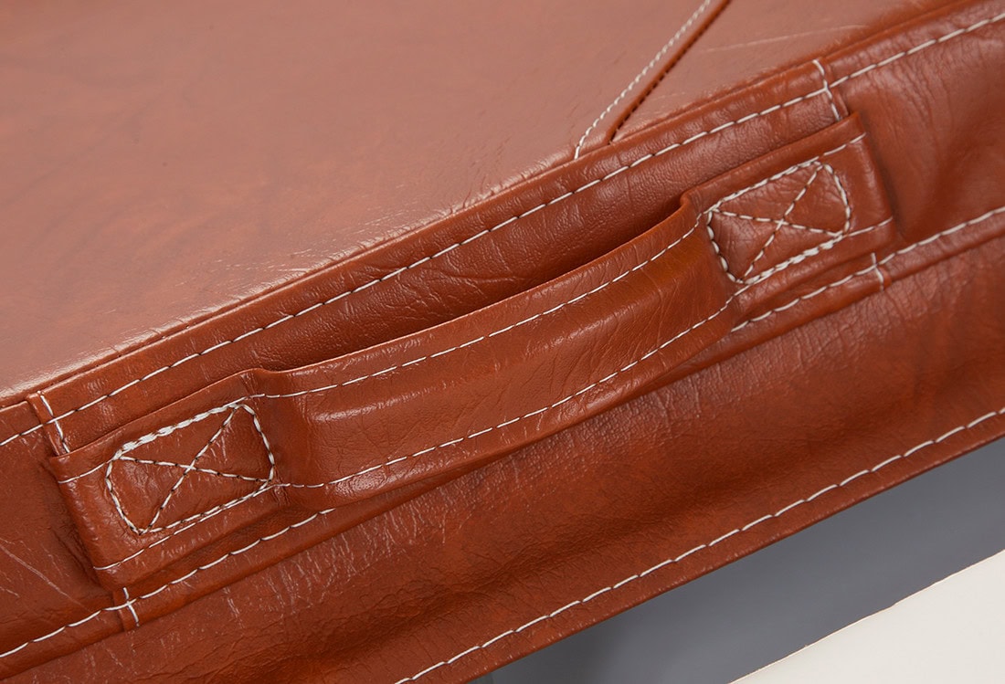 Durable, reinforced vinyl handle with strong stitching for easy lifting and handling of a spa cover.