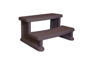 Spa steps in brown color, designed for easy hot tub entry and exit