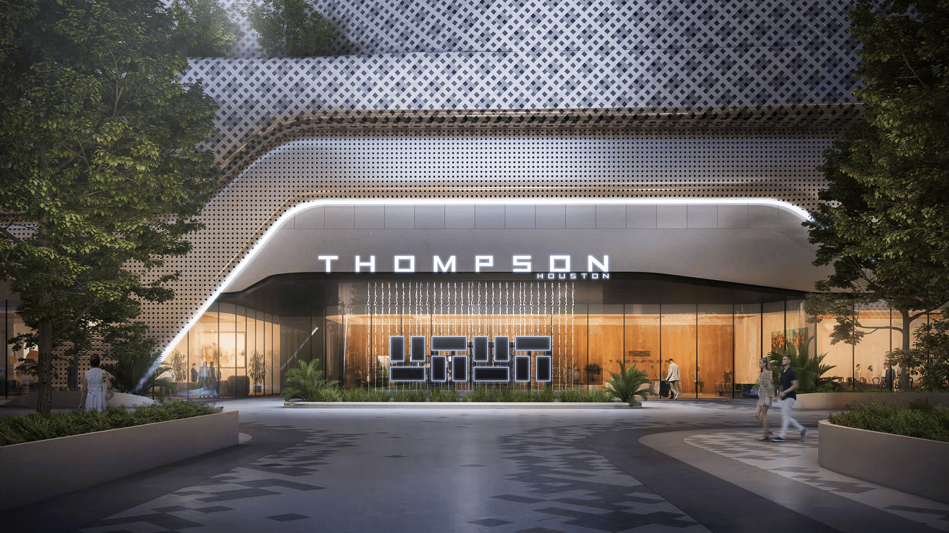 Modern Houston EB5 investment center at Thompson Houston with sleek architecture and inviting entrance.