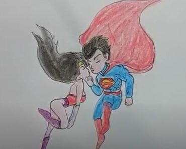 Supergirl and Superman love Drawing – How to draw Superman kiss