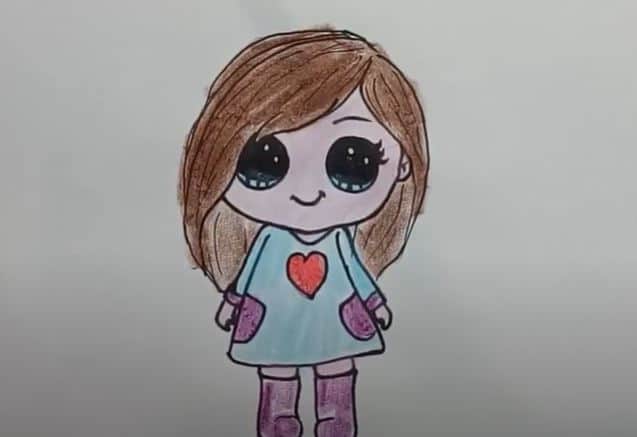 How to draw a cute baby girl easy Step by Step