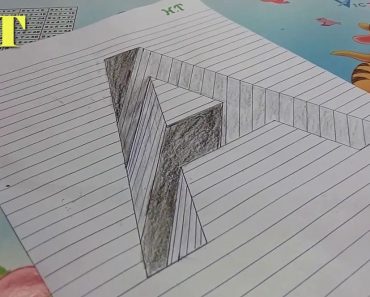 How to draw Letter A Hole in Line Paper || 3D art