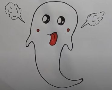 How to draw a cartton Ghost Step by Step