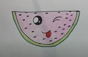 How to draw a cute Watermelon