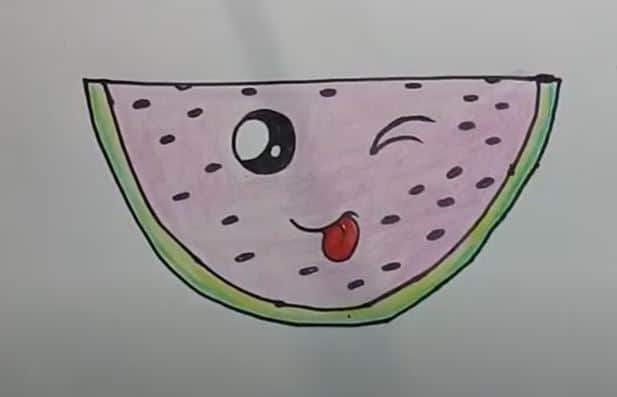 How to draw a cute Watermelon