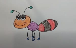 How to draw a cartoon Ant
