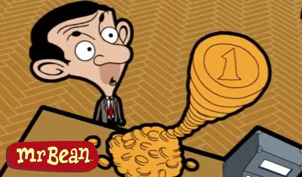 Funny Bean and the coins - Mr bean cartoon for kids