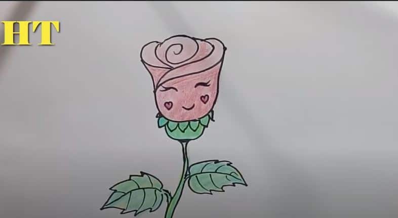 HOW TO DRAW A CUTE ROSE