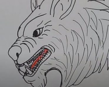How to draw a werewolf head Step by Step easy