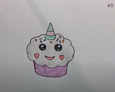 How to draw a cute cupcake unicorn easy step by step